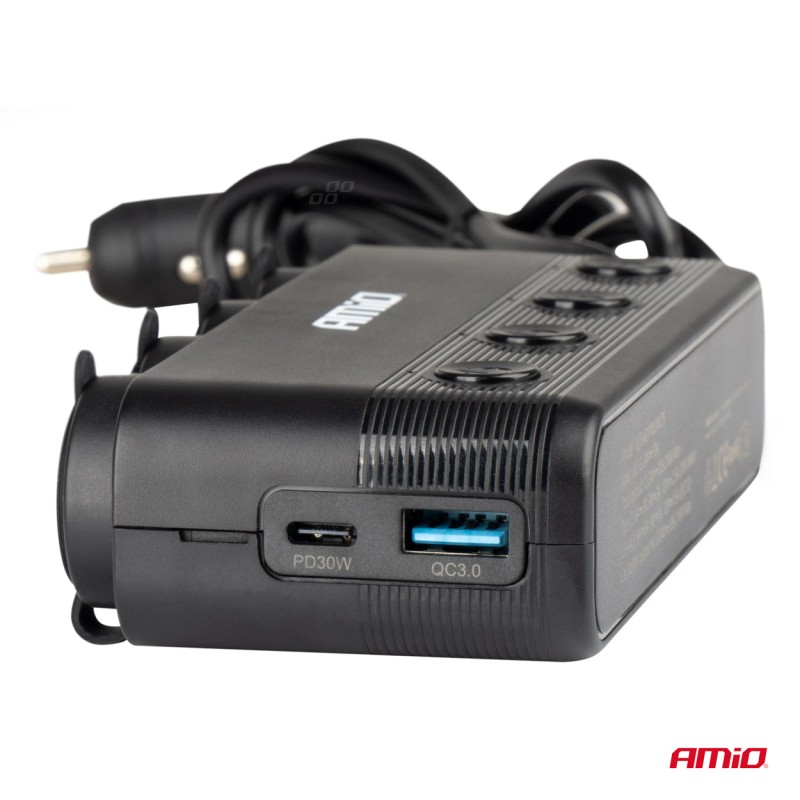 ΑΝΤΑΠΤΟΡΑΣ ΑΝΑΠΤΗΡΑ ΤΕΤΡΑΠΛΟΣ 12/24V 216W MAX ΜΕ 2 ΘΥΡΕΣ USB PD30W/QC3.0 AMIO - 1 Τεμ. - Amio - 04175/AM ΑΝΤΑΠΤΟΡΑΣ ΑΝΑΠΤΗΡΑ ΤΕΤΡΑΠΛΟΣ 12/24V 216W MAX ΜΕ 2 ΘΥΡΕΣ USB PD30W/QC3.0 AMIO - 1 Τεμ. - Amio - 04175/AM