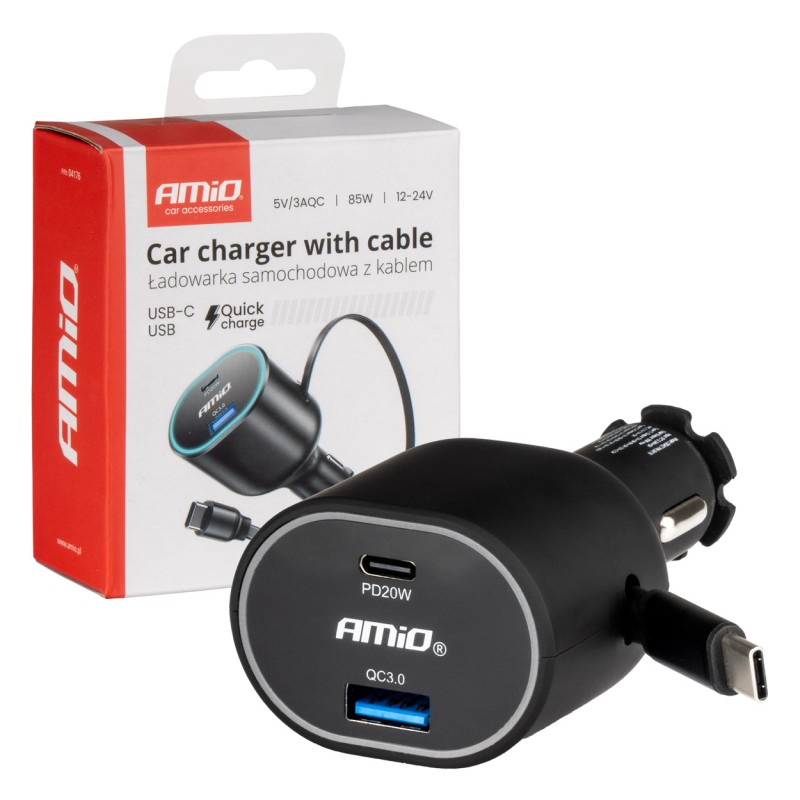 ΦΟΡΤΙΣΤΗΣ ΑΝΑΠΤΗΡΑ ΜΕ 2 ΘΥΡΕΣ USB-C 20W+USB-A QUICK CHARGE 3.0 ΜΕ ΚΑΛΩΔΙΟ USB-C 30W ΜΑΥΡΟ AMIO - 1 Τεμ. - Amio - 04176/AM ΦΟΡΤΙΣΤΗΣ ΑΝΑΠΤΗΡΑ ΜΕ 2 ΘΥΡΕΣ USB-C 20W+USB-A QUICK CHARGE 3.0 ΜΕ ΚΑΛΩΔΙΟ USB-C 30W ΜΑΥΡΟ AMIO - 1 Τεμ. - Amio - 04176/AM