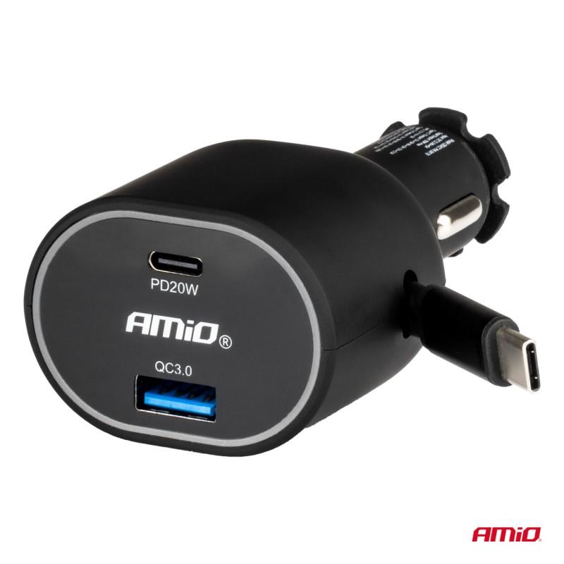 ΦΟΡΤΙΣΤΗΣ ΑΝΑΠΤΗΡΑ ΜΕ 2 ΘΥΡΕΣ USB-C 20W+USB-A QUICK CHARGE 3.0 ΜΕ ΚΑΛΩΔΙΟ USB-C 30W ΜΑΥΡΟ AMIO - 1 Τεμ. - Amio - 04176/AM ΦΟΡΤΙΣΤΗΣ ΑΝΑΠΤΗΡΑ ΜΕ 2 ΘΥΡΕΣ USB-C 20W+USB-A QUICK CHARGE 3.0 ΜΕ ΚΑΛΩΔΙΟ USB-C 30W ΜΑΥΡΟ AMIO - 1 Τεμ. - Amio - 04176/AM
