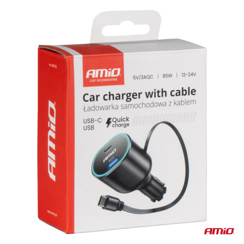 ΦΟΡΤΙΣΤΗΣ ΑΝΑΠΤΗΡΑ ΜΕ 2 ΘΥΡΕΣ USB-C 20W+USB-A QUICK CHARGE 3.0 ΜΕ ΚΑΛΩΔΙΟ USB-C 30W ΜΑΥΡΟ AMIO - 1 Τεμ. - Amio - 04176/AM ΦΟΡΤΙΣΤΗΣ ΑΝΑΠΤΗΡΑ ΜΕ 2 ΘΥΡΕΣ USB-C 20W+USB-A QUICK CHARGE 3.0 ΜΕ ΚΑΛΩΔΙΟ USB-C 30W ΜΑΥΡΟ AMIO - 1 Τεμ. - Amio - 04176/AM