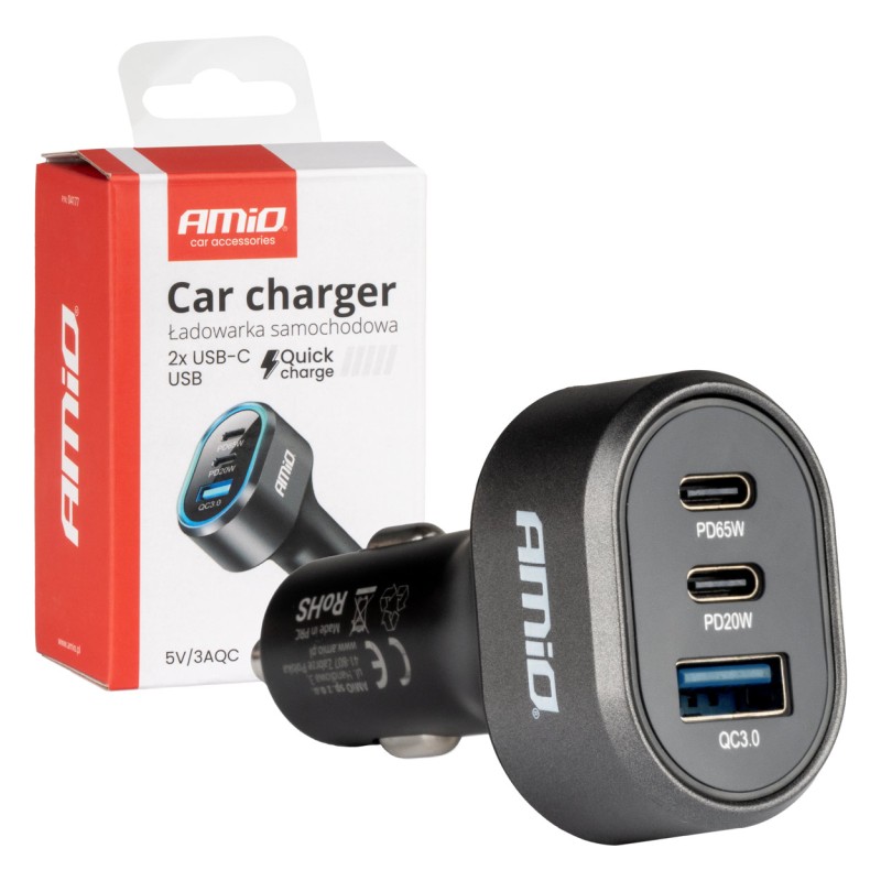 ΦΟΡΤΙΣΤΗΣ ΑΝΑΠΤΗΡΑ ΜΕ 3 ΘΥΡΕΣ 2xUSB-C 65W/20W+USB-A QUICK CHARGE 3.0 ΜΑΥΡΟ AMIO - 1 Τεμ. - Amio - 04177/AM ΦΟΡΤΙΣΤΗΣ ΑΝΑΠΤΗΡΑ ΜΕ 3 ΘΥΡΕΣ 2xUSB-C 65W/20W+USB-A QUICK CHARGE 3.0 ΜΑΥΡΟ AMIO - 1 Τεμ. - Amio - 04177/AM