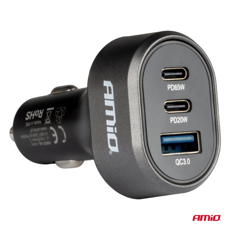 ΦΟΡΤΙΣΤΗΣ ΑΝΑΠΤΗΡΑ ΜΕ 3 ΘΥΡΕΣ 2xUSB-C 65W/20W+USB-A QUICK CHARGE 3.0 ΜΑΥΡΟ AMIO - 1 Τεμ. - Amio - 04177/AM ΦΟΡΤΙΣΤΗΣ ΑΝΑΠΤΗΡΑ ΜΕ 3 ΘΥΡΕΣ 2xUSB-C 65W/20W+USB-A QUICK CHARGE 3.0 ΜΑΥΡΟ AMIO - 1 Τεμ. - Amio - 04177/AM