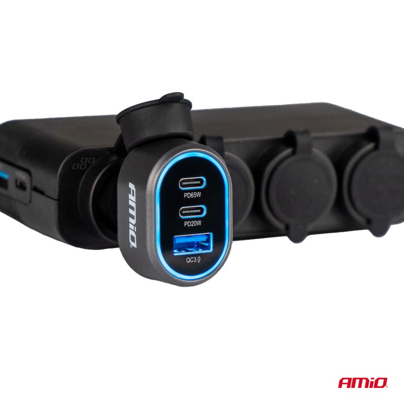 ΦΟΡΤΙΣΤΗΣ ΑΝΑΠΤΗΡΑ ΜΕ 3 ΘΥΡΕΣ 2xUSB-C 65W/20W+USB-A QUICK CHARGE 3.0 ΜΑΥΡΟ AMIO - 1 Τεμ. - Amio - 04177/AM ΦΟΡΤΙΣΤΗΣ ΑΝΑΠΤΗΡΑ ΜΕ 3 ΘΥΡΕΣ 2xUSB-C 65W/20W+USB-A QUICK CHARGE 3.0 ΜΑΥΡΟ AMIO - 1 Τεμ. - Amio - 04177/AM