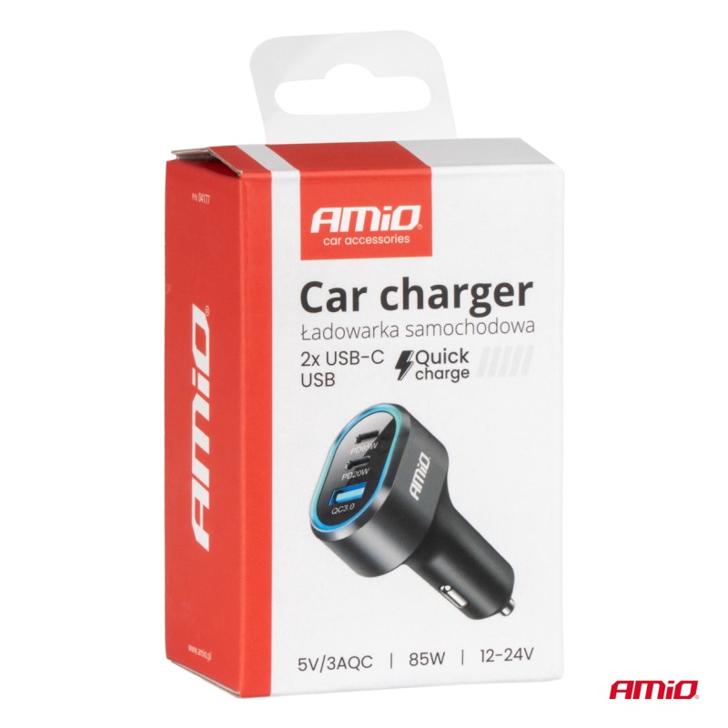 ΦΟΡΤΙΣΤΗΣ ΑΝΑΠΤΗΡΑ ΜΕ 3 ΘΥΡΕΣ 2xUSB-C 65W/20W+USB-A QUICK CHARGE 3.0 ΜΑΥΡΟ AMIO - 1 Τεμ. - Amio - 04177/AM ΦΟΡΤΙΣΤΗΣ ΑΝΑΠΤΗΡΑ ΜΕ 3 ΘΥΡΕΣ 2xUSB-C 65W/20W+USB-A QUICK CHARGE 3.0 ΜΑΥΡΟ AMIO - 1 Τεμ. - Amio - 04177/AM