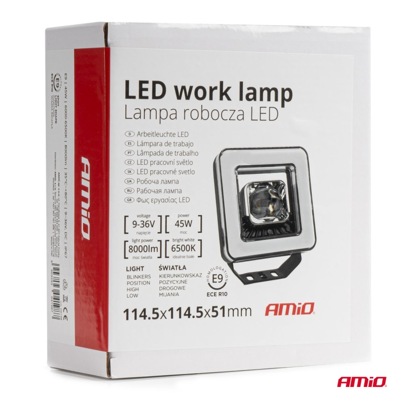 ΠΡΟΒΟΛΕΑΣ ΕΡΓΑΣΙΑΣ ΤΕΤΡΑΓΩΝΟΣ LED 45W 9-36V 8.000lm 6.500K AWL57 AMIO - 1 ΤΕΜ. - Amio - 04198/AM ΠΡΟΒΟΛΕΑΣ ΕΡΓΑΣΙΑΣ ΤΕΤΡΑΓΩΝΟΣ LED 45W 9-36V 8.000lm 6.500K AWL57 AMIO - 1 ΤΕΜ. - Amio - 04198/AM