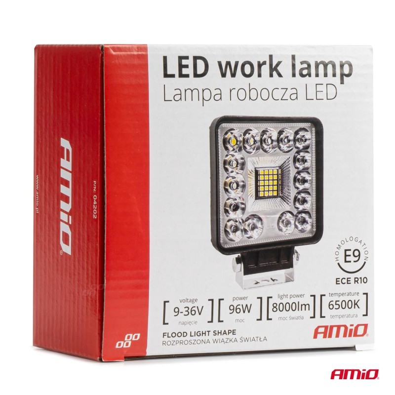ΠΡΟΒΟΛΕΑΣ ΕΡΓΑΣΙΑΣ ΤΕΤΡΑΓΩΝΟΣ LED 96W 9-36V 8.000lm 6.500K AWL61 AMIO - 1 ΤΕΜ. - Amio - 04202/AM ΠΡΟΒΟΛΕΑΣ ΕΡΓΑΣΙΑΣ ΤΕΤΡΑΓΩΝΟΣ LED 96W 9-36V 8.000lm 6.500K AWL61 AMIO - 1 ΤΕΜ. - Amio - 04202/AM
