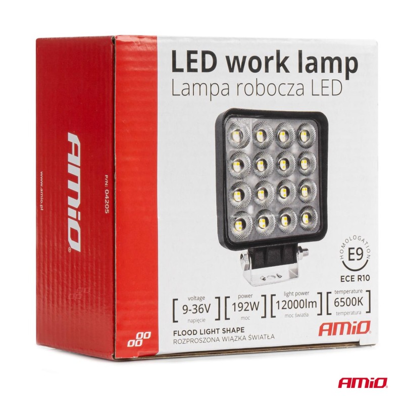 ΠΡΟΒΟΛΕΑΣ ΕΡΓΑΣΙΑΣ ΤΕΤΡΑΓΩΝΟΣ LED 192W 9-36V 12.000lm 6.500K AWL64 AMIO - 1 ΤΕΜ. - Amio - 04205/AM ΠΡΟΒΟΛΕΑΣ ΕΡΓΑΣΙΑΣ ΤΕΤΡΑΓΩΝΟΣ LED 192W 9-36V 12.000lm 6.500K AWL64 AMIO - 1 ΤΕΜ. - Amio - 04205/AM
