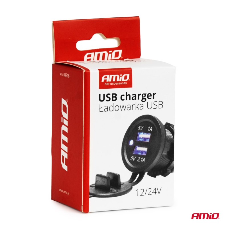 ΠΡΙΖΑ ΜΕ 2 ΘΥΡΕΣ USB ΚΑΙ ΚΑΠΑΚΙ ΜΑΥΡΗ 12/24V 3.1A ΑΔΙΑΒΡΟΧΗ ΜΕ ΜΠΛΕ LED ΦΩΣ ΕΝΔΕΙΞΗΣ AMIO - 1 ΤΕΜ. - Amio - 04216/AM ΠΡΙΖΑ ΜΕ 2 ΘΥΡΕΣ USB ΚΑΙ ΚΑΠΑΚΙ ΜΑΥΡΗ 12/24V 3.1A ΑΔΙΑΒΡΟΧΗ ΜΕ ΜΠΛΕ LED ΦΩΣ ΕΝΔΕΙΞΗΣ AMIO - 1 ΤΕΜ. - Amio - 04216/AM