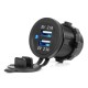 ΠΡΙΖΑ ΜΕ 2 ΘΥΡΕΣ USB ΚΑΙ ΚΑΠΑΚΙ ΜΑΥΡΗ 12/24V 4.2A ΑΔΙΑΒΡΟΧΗ ΜΕ ΜΠΛΕ LED ΦΩΣ ΕΝΔΕΙΞΗΣ  AMIO - 1 ΤΕΜ. - Amio - 04217/AM