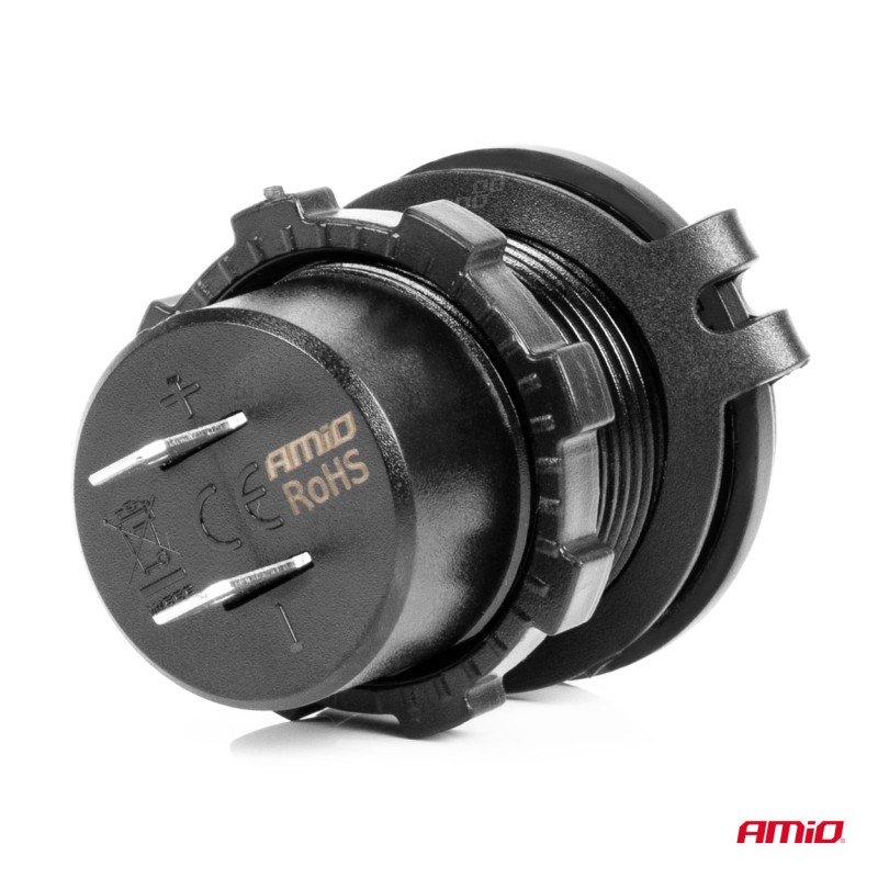 ΠΡΙΖΑ ΜΕ 2 ΘΥΡΕΣ USB ΚΑΙ ΚΑΠΑΚΙ 12/24V QUICK CHARGE 3.0 ΑΔΙΑΒΡΟΧΗ ΜΕ ΜΠΛΕ LED ΦΩΣ ΜΑΥΡΗ AMIO - 1 ΤΕΜ. - Amio - 04218/AM ΠΡΙΖΑ ΜΕ 2 ΘΥΡΕΣ USB ΚΑΙ ΚΑΠΑΚΙ 12/24V QUICK CHARGE 3.0 ΑΔΙΑΒΡΟΧΗ ΜΕ ΜΠΛΕ LED ΦΩΣ ΜΑΥΡΗ AMIO - 1 ΤΕΜ. - Amio - 04218/AM