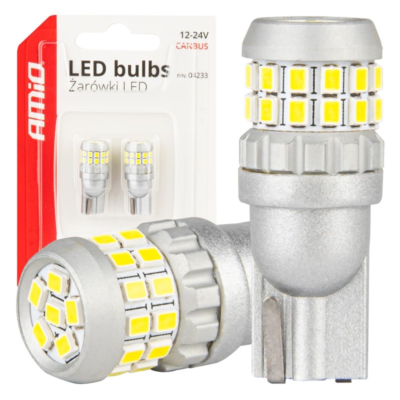 ΛΑΜΠΑΚΙΑ T10 W5W 12V/24V LED CAN-BUS 30xSMD 2016 ΛΕΥΚΟ 5500K ΑΜΙΟ - 2 ΤΕΜ. - Amio - 04233/AM