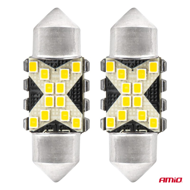 ΛΑΜΠΑΚΙΑ ΠΛΑΦΟΝΙΕΡΑΣ 31mm 12/24V C5W 5500K 12xSMD 2016 CAN-BUS FESTOON (ΛΕΥΚΟ) ΑΜΙΟ - 2 ΤΕΜ. - Amio - 04235/AM ΛΑΜΠΑΚΙΑ ΠΛΑΦΟΝΙΕΡΑΣ 31mm 12/24V C5W 5500K 12xSMD 2016 CAN-BUS FESTOON (ΛΕΥΚΟ) ΑΜΙΟ - 2 ΤΕΜ. - Amio - 04235/AM