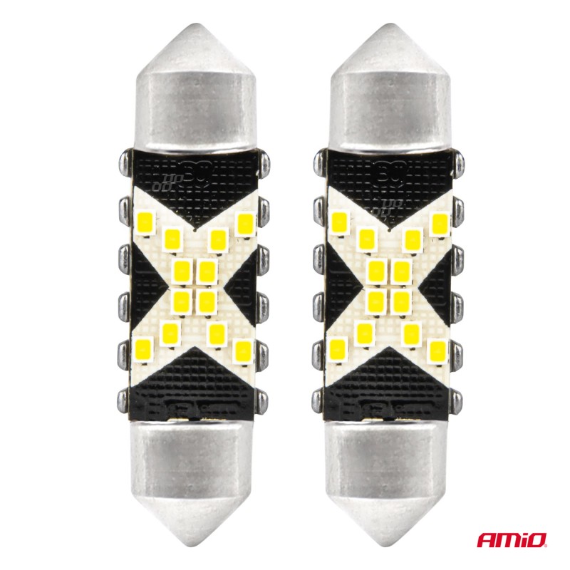 ΛΑΜΠΑΚΙΑ ΠΛΑΦΟΝΙΕΡΑΣ 36mm 12/24V C5W 5500K 12xSMD 2016 CAN-BUS FESTOON (ΛΕΥΚΟ) ΑΜΙΟ - 2 ΤΕΜ. - Amio - 04236/AM ΛΑΜΠΑΚΙΑ ΠΛΑΦΟΝΙΕΡΑΣ 36mm 12/24V C5W 5500K 12xSMD 2016 CAN-BUS FESTOON (ΛΕΥΚΟ) ΑΜΙΟ - 2 ΤΕΜ. - Amio - 04236/AM