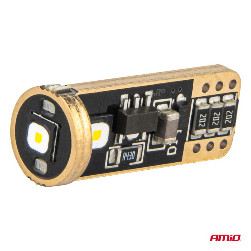 ΛΑΜΠΑΚΙΑ T10 W5W 12V/24V LED CAN-BUS 3xSMD 3838 ΛΕΥΚΟ 5500K ΑΜΙΟ - 2 ΤΕΜ. - Amio - 04246/AM ΛΑΜΠΑΚΙΑ T10 W5W 12V/24V LED CAN-BUS 3xSMD 3838 ΛΕΥΚΟ 5500K ΑΜΙΟ - 2 ΤΕΜ. - Amio - 04246/AM