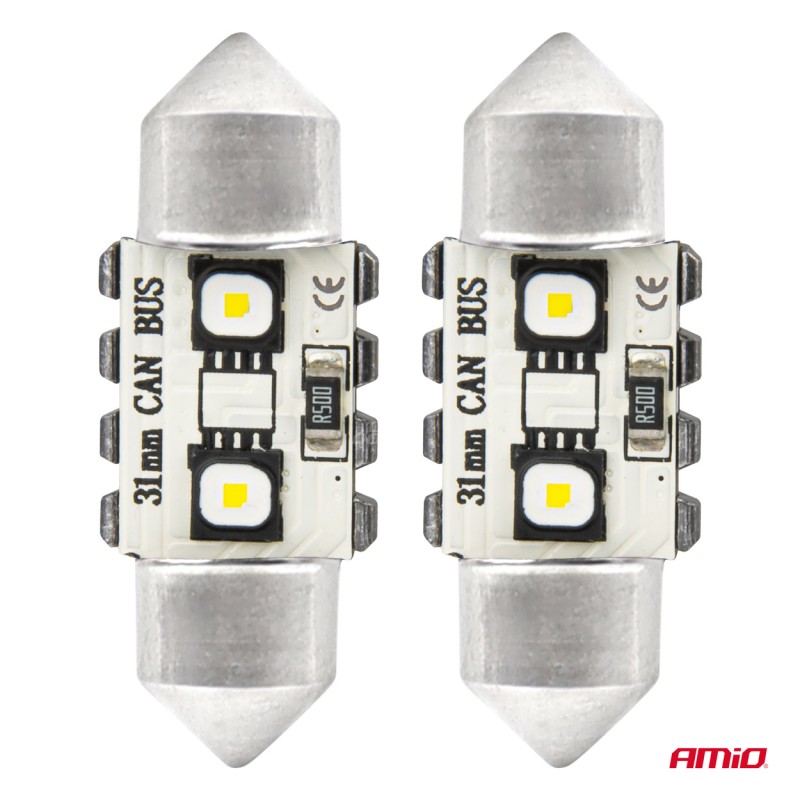ΛΑΜΠΑΚΙΑ ΠΛΑΦΟΝΙΕΡΑΣ 31mm 12/24V C5W 5500K 12xSMD 3838 CAN-BUS FESTOON (ΛΕΥΚΟ) ΑΜΙΟ - 2 ΤΕΜ. - Amio - 04247/AM ΛΑΜΠΑΚΙΑ ΠΛΑΦΟΝΙΕΡΑΣ 31mm 12/24V C5W 5500K 12xSMD 3838 CAN-BUS FESTOON (ΛΕΥΚΟ) ΑΜΙΟ - 2 ΤΕΜ. - Amio - 04247/AM