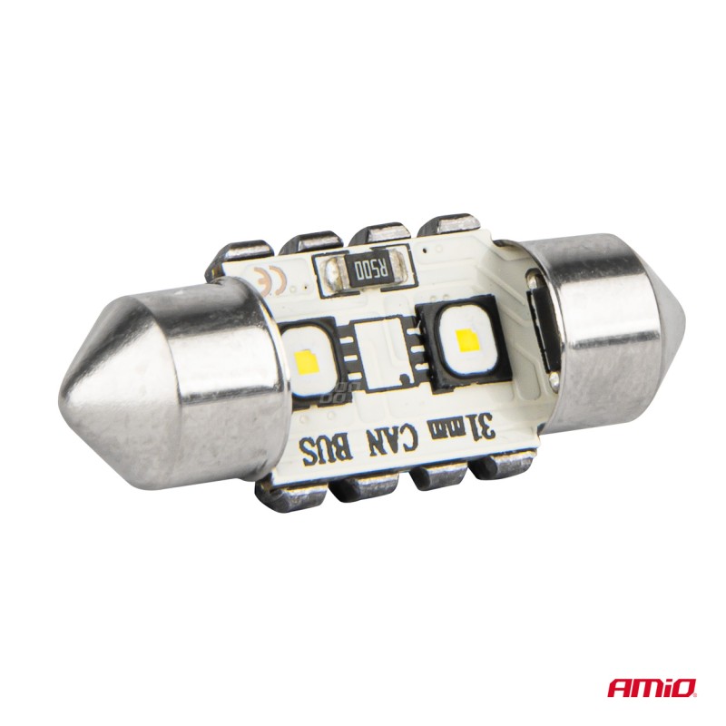 ΛΑΜΠΑΚΙΑ ΠΛΑΦΟΝΙΕΡΑΣ 31mm 12/24V C5W 5500K 12xSMD 3838 CAN-BUS FESTOON (ΛΕΥΚΟ) ΑΜΙΟ - 2 ΤΕΜ. - Amio - 04247/AM ΛΑΜΠΑΚΙΑ ΠΛΑΦΟΝΙΕΡΑΣ 31mm 12/24V C5W 5500K 12xSMD 3838 CAN-BUS FESTOON (ΛΕΥΚΟ) ΑΜΙΟ - 2 ΤΕΜ. - Amio - 04247/AM