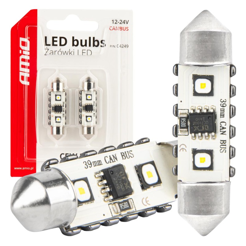 ΛΑΜΠΑΚΙΑ ΠΛΑΦΟΝΙΕΡΑΣ 39mm 12/24V C5W 5500K 12xSMD 3838 CAN-BUS FESTOON (ΛΕΥΚΟ) ΑΜΙΟ - 2 ΤΕΜ. - Amio - 04249/AM ΛΑΜΠΑΚΙΑ ΠΛΑΦΟΝΙΕΡΑΣ 39mm 12/24V C5W 5500K 12xSMD 3838 CAN-BUS FESTOON (ΛΕΥΚΟ) ΑΜΙΟ - 2 ΤΕΜ. - Amio - 04249/AM