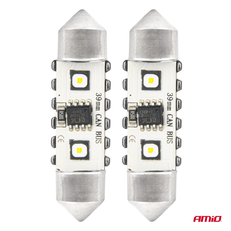ΛΑΜΠΑΚΙΑ ΠΛΑΦΟΝΙΕΡΑΣ 39mm 12/24V C5W 5500K 12xSMD 3838 CAN-BUS FESTOON (ΛΕΥΚΟ) ΑΜΙΟ - 2 ΤΕΜ. - Amio - 04249/AM ΛΑΜΠΑΚΙΑ ΠΛΑΦΟΝΙΕΡΑΣ 39mm 12/24V C5W 5500K 12xSMD 3838 CAN-BUS FESTOON (ΛΕΥΚΟ) ΑΜΙΟ - 2 ΤΕΜ. - Amio - 04249/AM