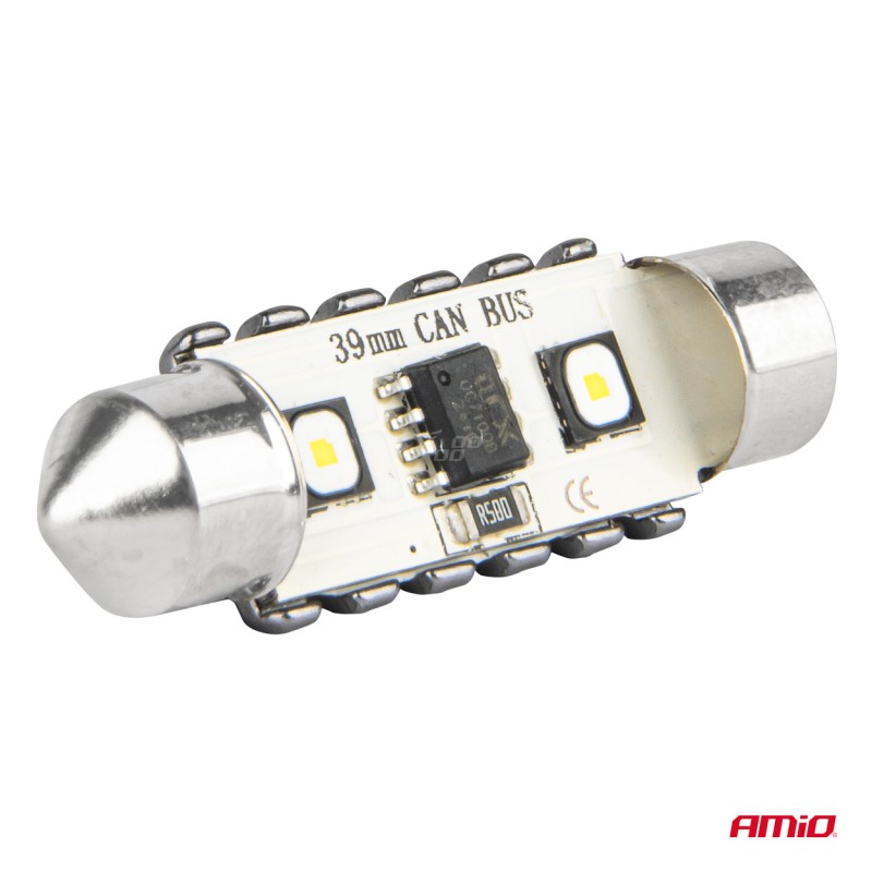 ΛΑΜΠΑΚΙΑ ΠΛΑΦΟΝΙΕΡΑΣ 39mm 12/24V C5W 5500K 12xSMD 3838 CAN-BUS FESTOON (ΛΕΥΚΟ) ΑΜΙΟ - 2 ΤΕΜ. - Amio - 04249/AM ΛΑΜΠΑΚΙΑ ΠΛΑΦΟΝΙΕΡΑΣ 39mm 12/24V C5W 5500K 12xSMD 3838 CAN-BUS FESTOON (ΛΕΥΚΟ) ΑΜΙΟ - 2 ΤΕΜ. - Amio - 04249/AM