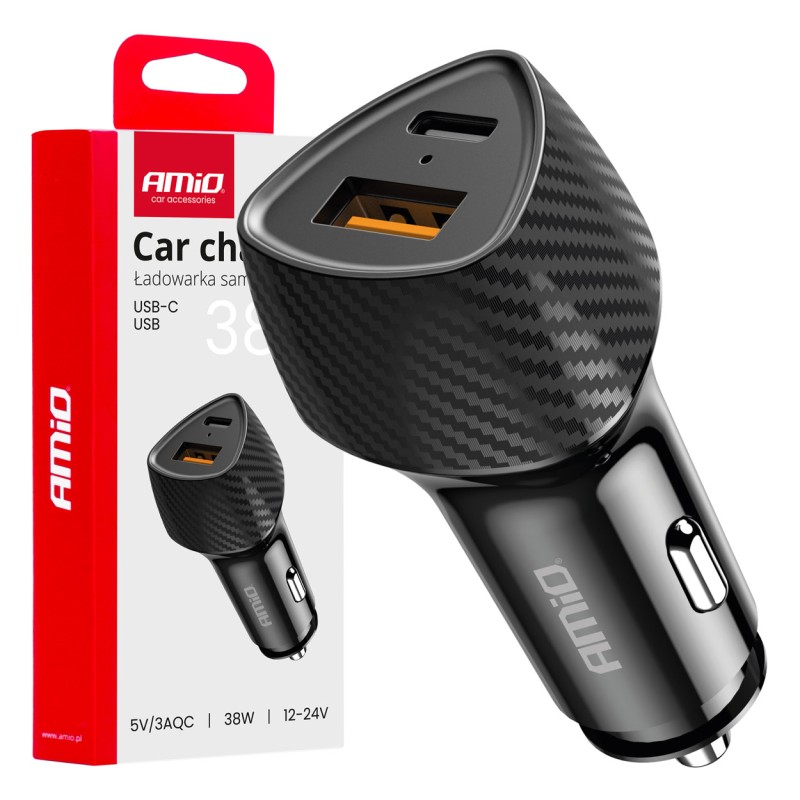ΦΟΡΤΙΣΤΗΣ ΑΝΑΠΤΗΡΑ ΜΕ 2 ΘΥΡΕΣ USB-A QUICK CHARGE+USB-C 38W ΜΑΥΡΟ AMIO - 1 Τεμ. - Amio - 04283/AM ΦΟΡΤΙΣΤΗΣ ΑΝΑΠΤΗΡΑ ΜΕ 2 ΘΥΡΕΣ USB-A QUICK CHARGE+USB-C 38W ΜΑΥΡΟ AMIO - 1 Τεμ. - Amio - 04283/AM