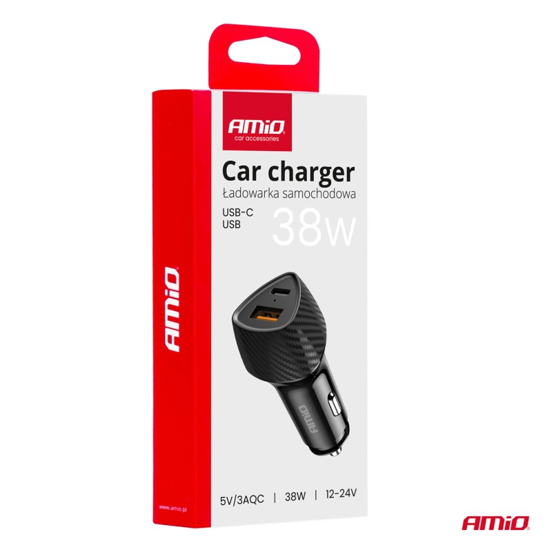 ΦΟΡΤΙΣΤΗΣ ΑΝΑΠΤΗΡΑ ΜΕ 2 ΘΥΡΕΣ USB-A QUICK CHARGE+USB-C 38W ΜΑΥΡΟ AMIO - 1 Τεμ. - Amio - 04283/AM ΦΟΡΤΙΣΤΗΣ ΑΝΑΠΤΗΡΑ ΜΕ 2 ΘΥΡΕΣ USB-A QUICK CHARGE+USB-C 38W ΜΑΥΡΟ AMIO - 1 Τεμ. - Amio - 04283/AM
