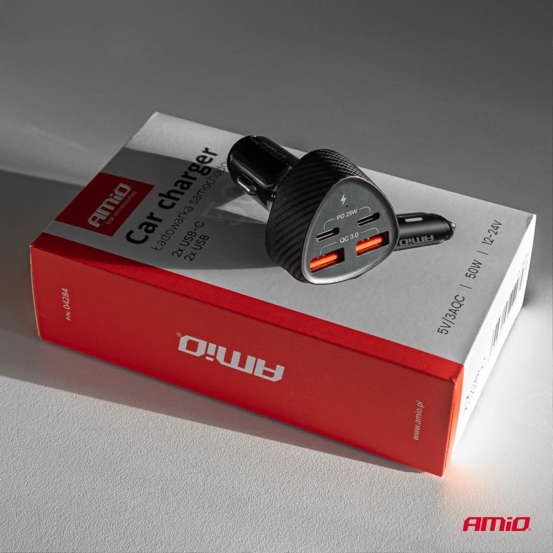 ΦΟΡΤΙΣΤΗΣ ΑΝΑΠΤΗΡΑ ΜΕ 4 ΘΥΡΕΣ 2xUSB-A+2xUSB-C 50W ΜΑΥΡΟ AMIO - 1 Τεμ. - Amio - 04284/AM ΦΟΡΤΙΣΤΗΣ ΑΝΑΠΤΗΡΑ ΜΕ 4 ΘΥΡΕΣ 2xUSB-A+2xUSB-C 50W ΜΑΥΡΟ AMIO - 1 Τεμ. - Amio - 04284/AM