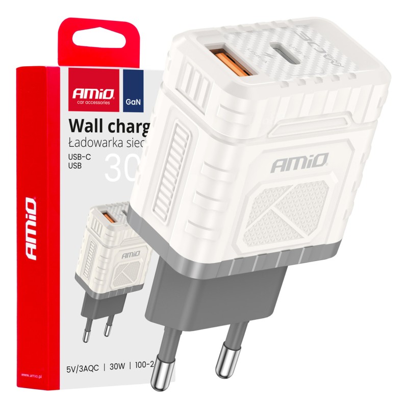 ΦΟΡΤΙΣΤΗΣ ΜΕ ΟΙΚΙΑΚΗ ΠΡΙΖΑ ΜΕ 2 ΘΥΡΕΣ USB-A+USB-C 30W 100-240V ΛΕΥΚΟ AMIO - 1 Τεμ. - Amio - 04286/AM ΦΟΡΤΙΣΤΗΣ ΜΕ ΟΙΚΙΑΚΗ ΠΡΙΖΑ ΜΕ 2 ΘΥΡΕΣ USB-A+USB-C 30W 100-240V ΛΕΥΚΟ AMIO - 1 Τεμ. - Amio - 04286/AM