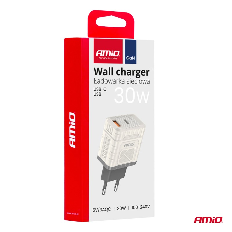 ΦΟΡΤΙΣΤΗΣ ΜΕ ΟΙΚΙΑΚΗ ΠΡΙΖΑ ΜΕ 2 ΘΥΡΕΣ USB-A+USB-C 30W 100-240V ΛΕΥΚΟ AMIO - 1 Τεμ. - Amio - 04286/AM ΦΟΡΤΙΣΤΗΣ ΜΕ ΟΙΚΙΑΚΗ ΠΡΙΖΑ ΜΕ 2 ΘΥΡΕΣ USB-A+USB-C 30W 100-240V ΛΕΥΚΟ AMIO - 1 Τεμ. - Amio - 04286/AM