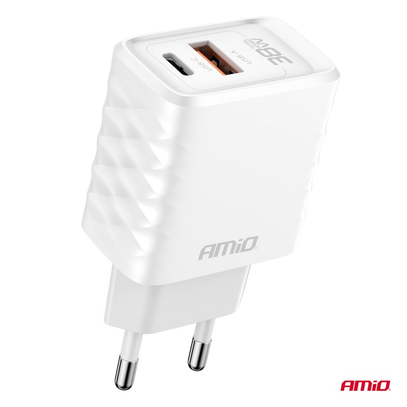 ΦΟΡΤΙΣΤΗΣ ΜΕ ΟΙΚΙΑΚΗ ΠΡΙΖΑ ΜΕ 2 ΘΥΡΕΣ USB-A+USB-C 38W 100-240V ΛΕΥΚΟ AMIO - 1 Τεμ. - Amio - 04287/AM ΦΟΡΤΙΣΤΗΣ ΜΕ ΟΙΚΙΑΚΗ ΠΡΙΖΑ ΜΕ 2 ΘΥΡΕΣ USB-A+USB-C 38W 100-240V ΛΕΥΚΟ AMIO - 1 Τεμ. - Amio - 04287/AM