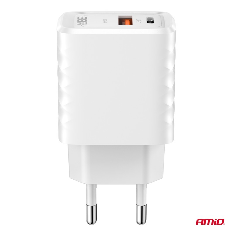 ΦΟΡΤΙΣΤΗΣ ΜΕ ΟΙΚΙΑΚΗ ΠΡΙΖΑ ΜΕ 2 ΘΥΡΕΣ USB-A+USB-C 38W 100-240V ΛΕΥΚΟ AMIO - 1 Τεμ. - Amio - 04287/AM ΦΟΡΤΙΣΤΗΣ ΜΕ ΟΙΚΙΑΚΗ ΠΡΙΖΑ ΜΕ 2 ΘΥΡΕΣ USB-A+USB-C 38W 100-240V ΛΕΥΚΟ AMIO - 1 Τεμ. - Amio - 04287/AM