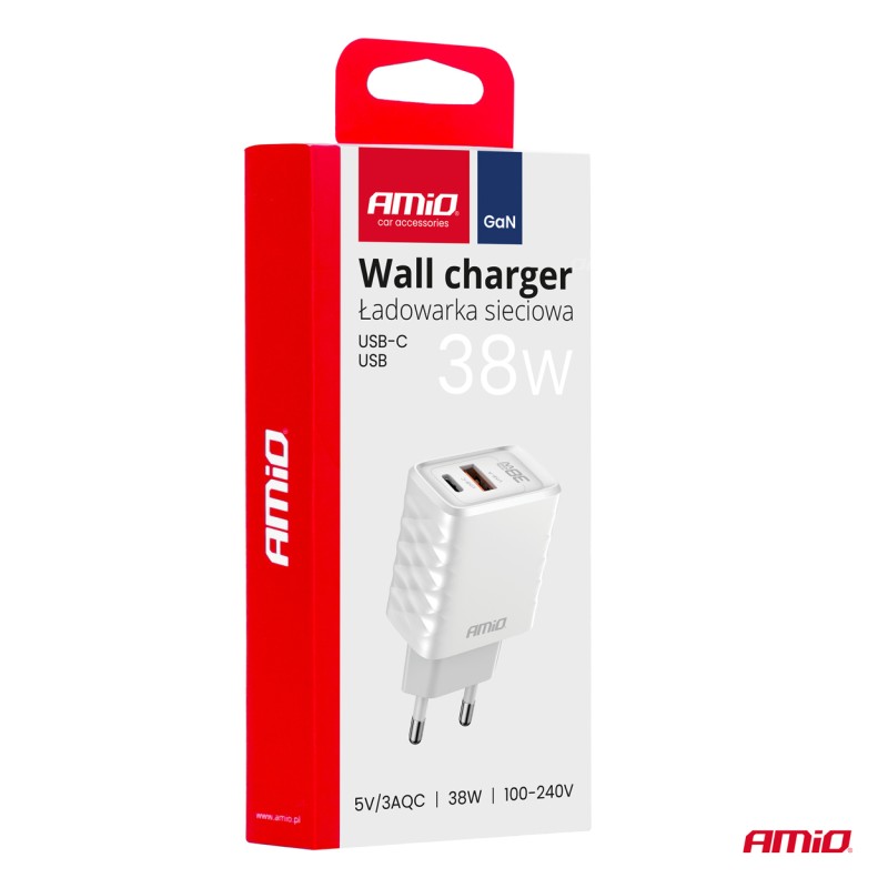 ΦΟΡΤΙΣΤΗΣ ΜΕ ΟΙΚΙΑΚΗ ΠΡΙΖΑ ΜΕ 2 ΘΥΡΕΣ USB-A+USB-C 38W 100-240V ΛΕΥΚΟ AMIO - 1 Τεμ. - Amio - 04287/AM ΦΟΡΤΙΣΤΗΣ ΜΕ ΟΙΚΙΑΚΗ ΠΡΙΖΑ ΜΕ 2 ΘΥΡΕΣ USB-A+USB-C 38W 100-240V ΛΕΥΚΟ AMIO - 1 Τεμ. - Amio - 04287/AM