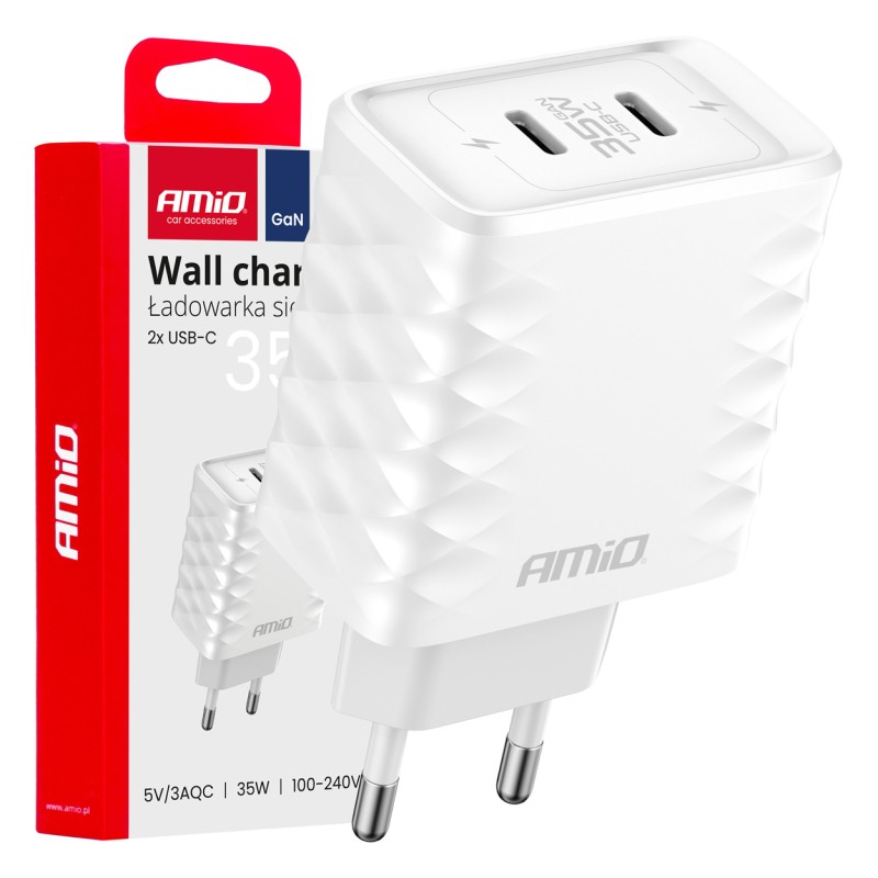 ΦΟΡΤΙΣΤΗΣ ΜΕ ΟΙΚΙΑΚΗ ΠΡΙΖΑ ΜΕ 2 ΘΥΡΕΣ 2xUSB-C 35W 100-240V ΛΕΥΚΟ AMIO - 1 Τεμ. - Amio - 04288/AM ΦΟΡΤΙΣΤΗΣ ΜΕ ΟΙΚΙΑΚΗ ΠΡΙΖΑ ΜΕ 2 ΘΥΡΕΣ 2xUSB-C 35W 100-240V ΛΕΥΚΟ AMIO - 1 Τεμ. - Amio - 04288/AM