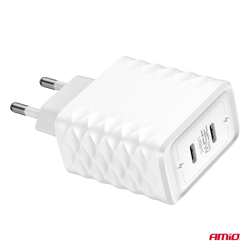 ΦΟΡΤΙΣΤΗΣ ΜΕ ΟΙΚΙΑΚΗ ΠΡΙΖΑ ΜΕ 2 ΘΥΡΕΣ 2xUSB-C 35W 100-240V ΛΕΥΚΟ AMIO - 1 Τεμ. - Amio - 04288/AM ΦΟΡΤΙΣΤΗΣ ΜΕ ΟΙΚΙΑΚΗ ΠΡΙΖΑ ΜΕ 2 ΘΥΡΕΣ 2xUSB-C 35W 100-240V ΛΕΥΚΟ AMIO - 1 Τεμ. - Amio - 04288/AM