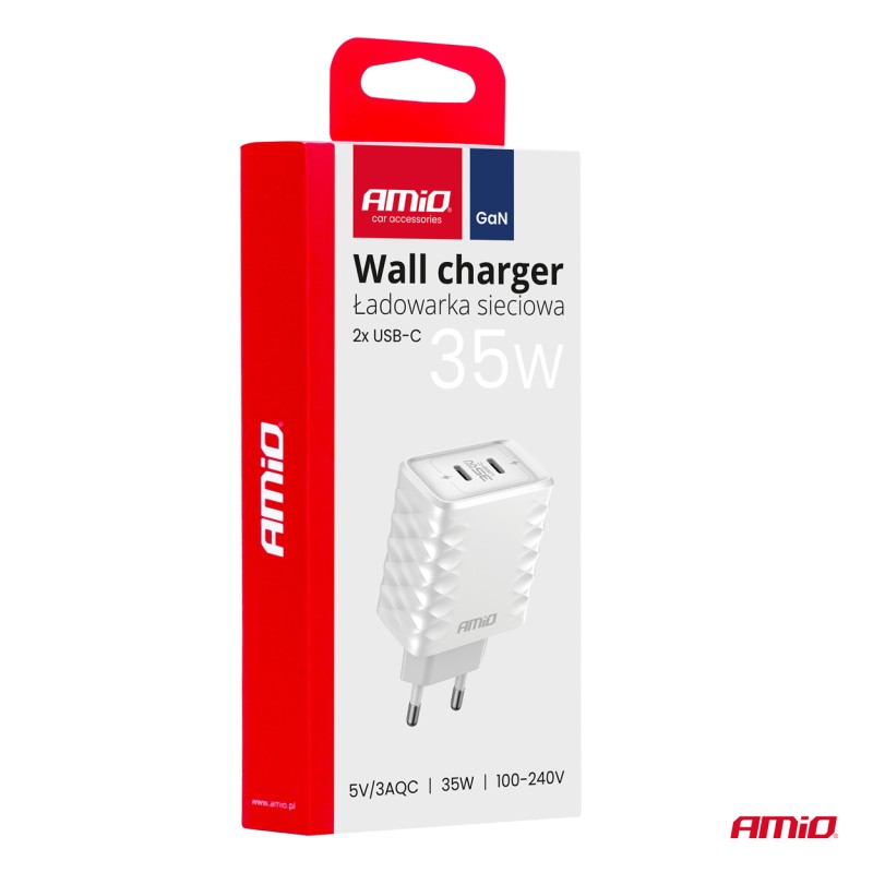 ΦΟΡΤΙΣΤΗΣ ΜΕ ΟΙΚΙΑΚΗ ΠΡΙΖΑ ΜΕ 2 ΘΥΡΕΣ 2xUSB-C 35W 100-240V ΛΕΥΚΟ AMIO - 1 Τεμ. - Amio - 04288/AM ΦΟΡΤΙΣΤΗΣ ΜΕ ΟΙΚΙΑΚΗ ΠΡΙΖΑ ΜΕ 2 ΘΥΡΕΣ 2xUSB-C 35W 100-240V ΛΕΥΚΟ AMIO - 1 Τεμ. - Amio - 04288/AM