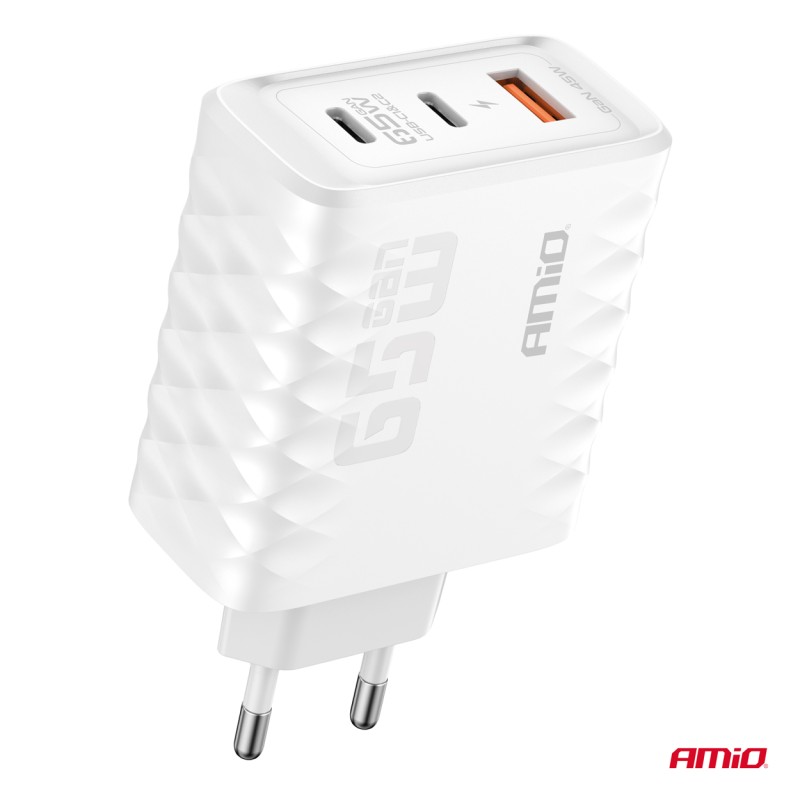 ΦΟΡΤΙΣΤΗΣ ΜΕ ΟΙΚΙΑΚΗ ΠΡΙΖΑ ΜΕ 3 ΘΥΡΕΣ 2xUSB-C+USB-A 65W 100-240V ΛΕΥΚΟ AMIO - 1 Τεμ. - Amio - 04289/AM ΦΟΡΤΙΣΤΗΣ ΜΕ ΟΙΚΙΑΚΗ ΠΡΙΖΑ ΜΕ 3 ΘΥΡΕΣ 2xUSB-C+USB-A 65W 100-240V ΛΕΥΚΟ AMIO - 1 Τεμ. - Amio - 04289/AM