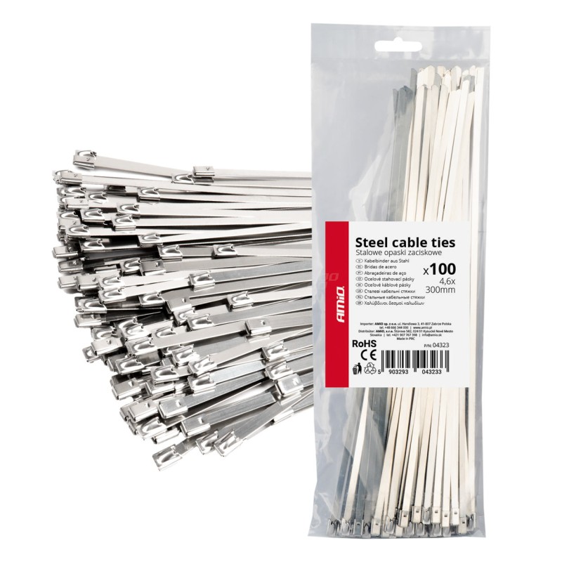 ΔΕΜΑΤΙΚΑ/ΔΕΤΙΚΑ ΚΑΛΩΔΙΩΝ TIE WRAP (ΤΑΙΡΑΠ) ΜΕΤΑΛΛΙΚΑ 4,6 x 300mm ΑΜΙΟ - 100 ΤΕΜ. - Amio - 04323/AM ΔΕΜΑΤΙΚΑ/ΔΕΤΙΚΑ ΚΑΛΩΔΙΩΝ TIE WRAP (ΤΑΙΡΑΠ) ΜΕΤΑΛΛΙΚΑ 4,6 x 300mm ΑΜΙΟ - 100 ΤΕΜ. - Amio - 04323/AM