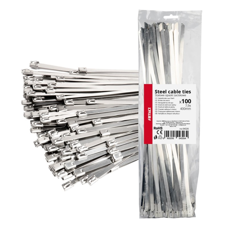 ΔΕΜΑΤΙΚΑ/ΔΕΤΙΚΑ ΚΑΛΩΔΙΩΝ TIE WRAP (ΤΑΙΡΑΠ) ΜΕΤΑΛΛΙΚΑ 7,9 x 400mm ΑΜΙΟ - 100 ΤΕΜ. - Amio - 04326/AM ΔΕΜΑΤΙΚΑ/ΔΕΤΙΚΑ ΚΑΛΩΔΙΩΝ TIE WRAP (ΤΑΙΡΑΠ) ΜΕΤΑΛΛΙΚΑ 7,9 x 400mm ΑΜΙΟ - 100 ΤΕΜ. - Amio - 04326/AM
