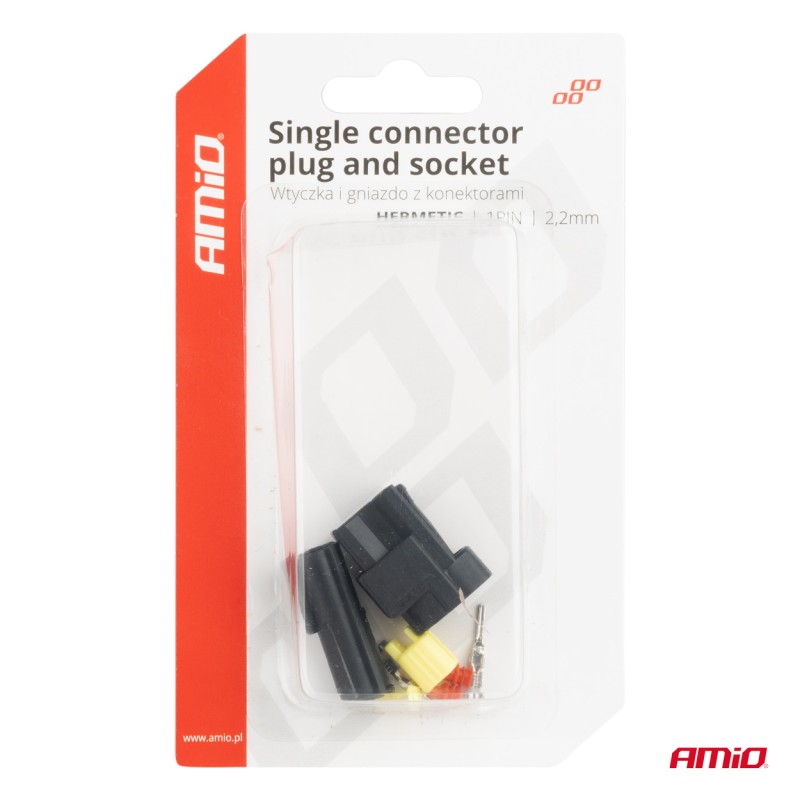 ΦΙΣΑ ΣΥΝΔΕΣΗΣ ΜΕ ΥΠΟΔΟΧΗ 1 PIN Φ2,2mm ΑΔΙΑΒΡΟΧΗ AMIO - 1 τεμ. - Amio - 04345/AM