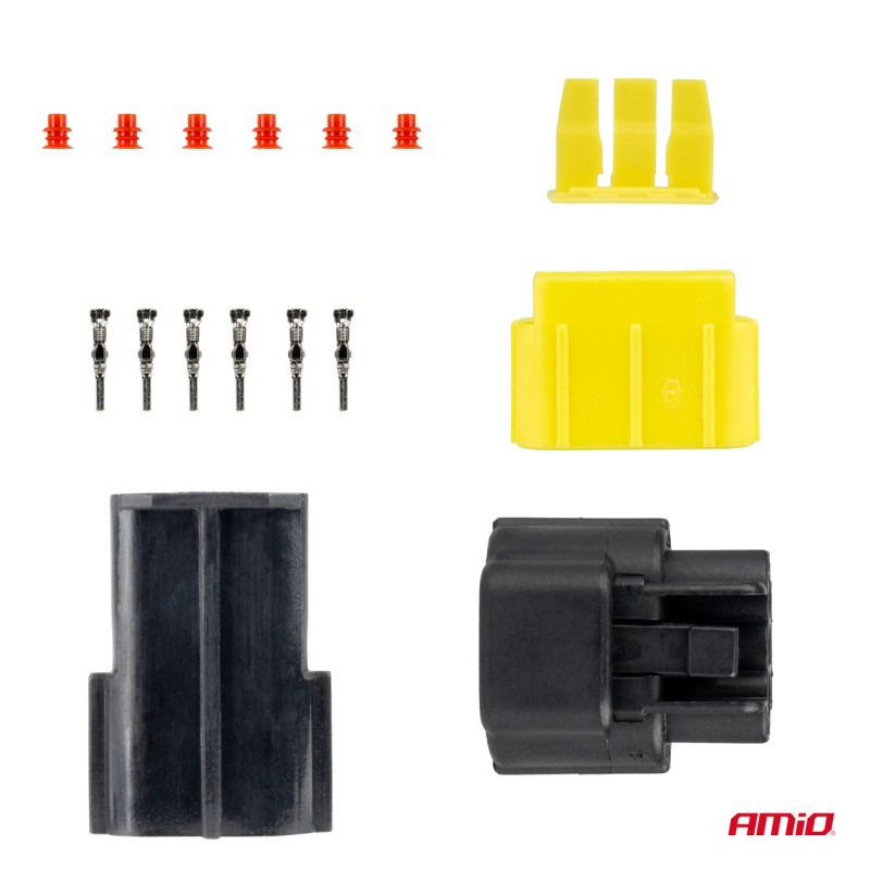 ΦΙΣΑ ΣΥΝΔΕΣΗΣ ΜΕ ΥΠΟΔΟΧΗ 3 PIN Φ2,2mm ΑΔΙΑΒΡΟΧΗ AMIO - 1 τεμ. - Amio - 04347/AM