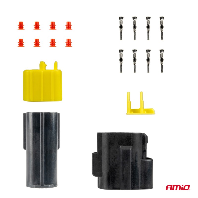 ΦΙΣΑ ΣΥΝΔΕΣΗΣ ΜΕ ΥΠΟΔΟΧΗ 4 PIN Φ2,2mm ΑΔΙΑΒΡΟΧΗ AMIO - 1 τεμ. - Amio - 04348/AM