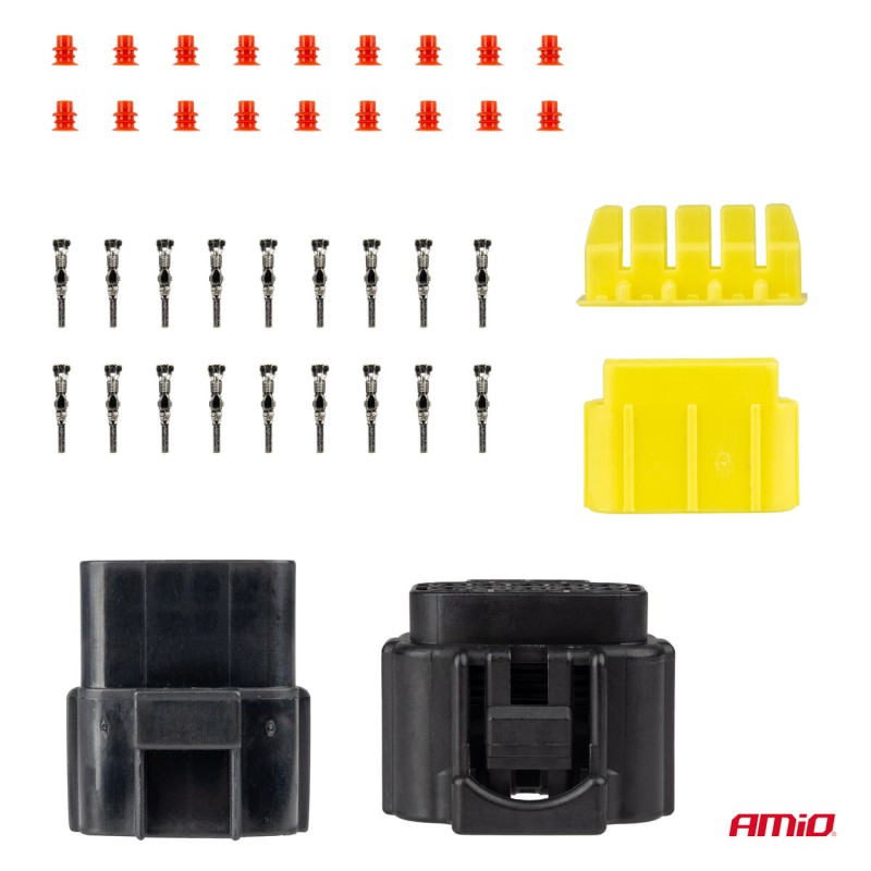ΦΙΣΑ ΣΥΝΔΕΣΗΣ ΜΕ ΥΠΟΔΟΧΗ 10 PIN Φ2,2mm ΑΔΙΑΒΡΟΧΗ AMIO - 1 τεμ. - Amio - 04351/AM