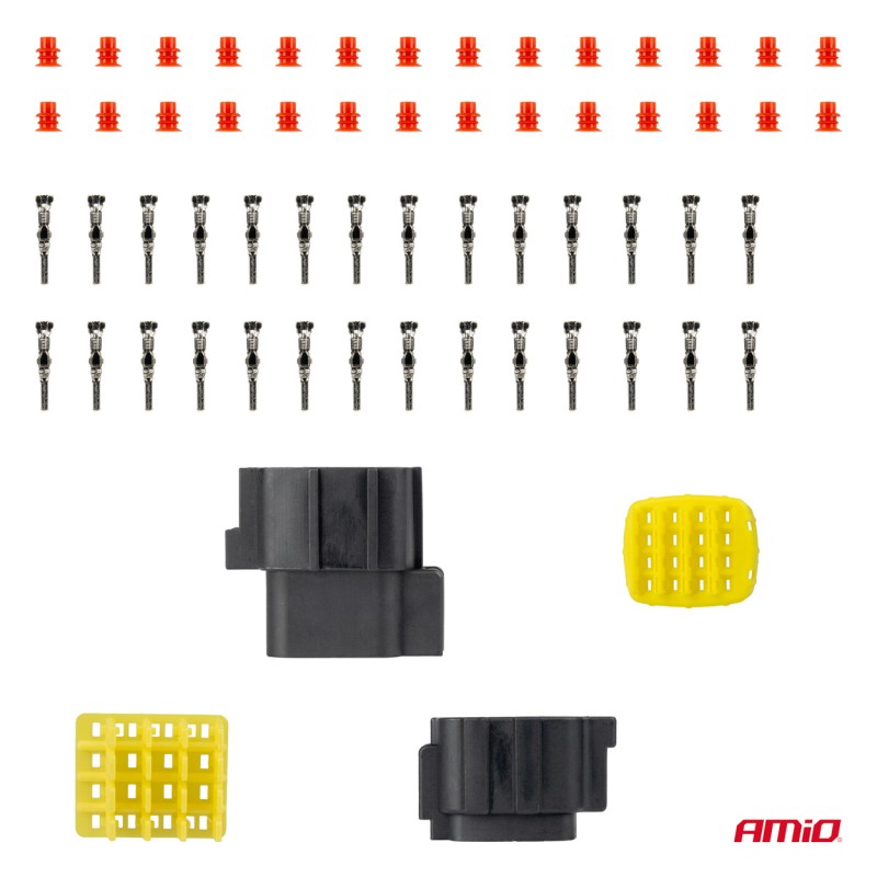 ΦΙΣΑ ΣΥΝΔΕΣΗΣ ΜΕ ΥΠΟΔΟΧΗ 16 PIN Φ2,2mm ΑΔΙΑΒΡΟΧΗ AMIO - 1 τεμ. - Amio - 04353/AM