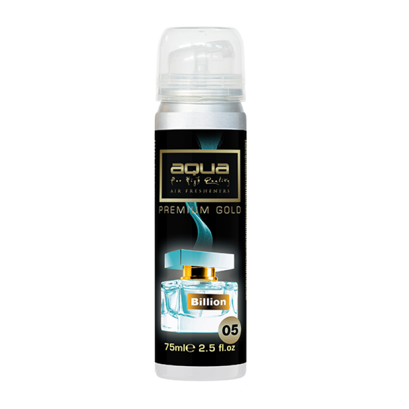 ΑΡΩΜΑΤΙΚΟ ΑΥΤΟΚΙΝΗΤΟΥ ΣΕ ΣΠΡΕΙ (SPRAY) ΜΕ ΑΡΩΜΑ BILLION PREMIUM GOLD SERIES 75ml AQUA - 1 TEM. - Aqua - 10-782/AQ ΑΡΩΜΑΤΙΚΟ ΑΥΤΟΚΙΝΗΤΟΥ ΣΕ ΣΠΡΕΙ (SPRAY) ΜΕ ΑΡΩΜΑ BILLION PREMIUM GOLD SERIES 75ml AQUA - 1 TEM. - Aqua - 10-782/AQ