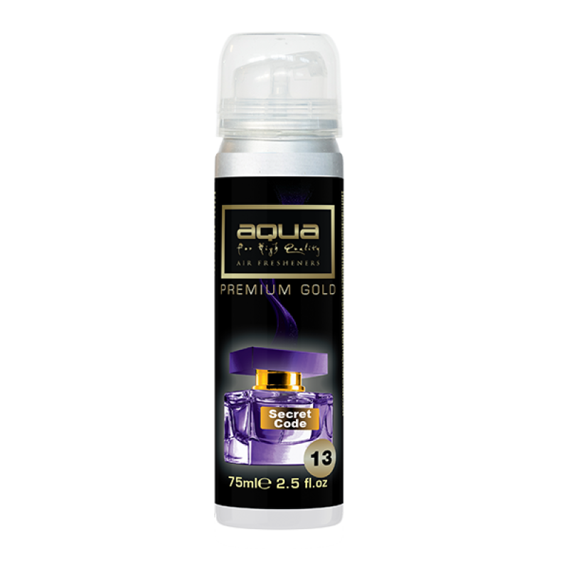 ΑΡΩΜΑΤΙΚΟ ΑΥΤΟΚΙΝΗΤΟΥ ΣΕ ΣΠΡΕΙ (SPRAY) ΜΕ ΑΡΩΜΑ SECRET CODE PREMIUM GOLD SERIES 75ml AQUA - 1 TEM. - Aqua - 10-807/AQ ΑΡΩΜΑΤΙΚΟ ΑΥΤΟΚΙΝΗΤΟΥ ΣΕ ΣΠΡΕΙ (SPRAY) ΜΕ ΑΡΩΜΑ SECRET CODE PREMIUM GOLD SERIES 75ml AQUA - 1 TEM. - Aqua - 10-807/AQ