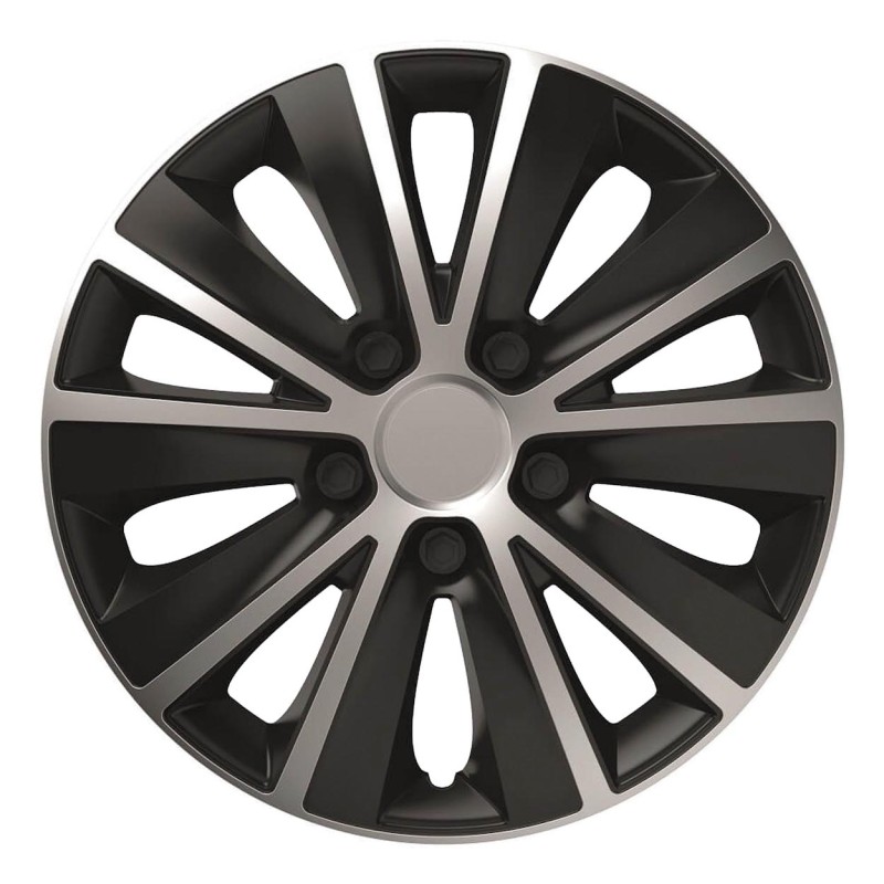 ΤΑΣΙΑ 14" RAPIDE NC SILVER BLACK (ΜΕ ΔΙΑΜΕΤΡΟ ΓΙΑ ΣΗΜΑ 7,2cm) - ΣΕΤ 4ΤΕΜ ΣΕ ΚΟΥΤΙ  - Amio - 1171/AM