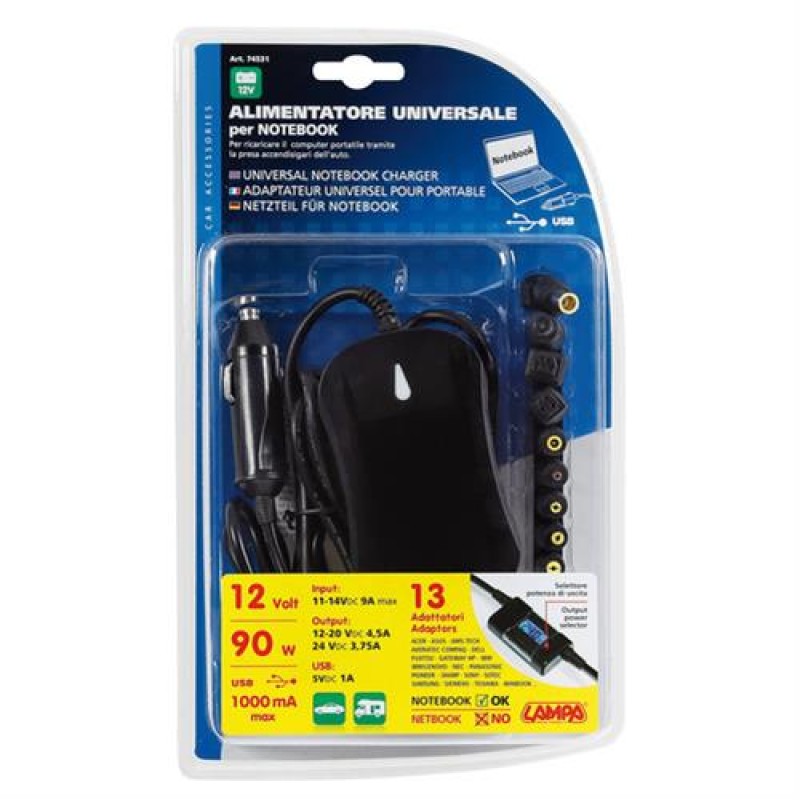 Φορτιστής Αναπτήρα για LAPTOP με 13 αντάπτορες 12V 1000mA - Lampa - L7453.1/T Φορτιστής Αναπτήρα για LAPTOP με 13 αντάπτορες 12V 1000mA - Lampa - L7453.1/T