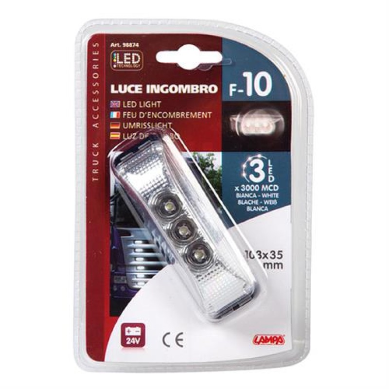 Φως Φορτηγού 24V 3LED Λευκό 103x35mm - Lampa - L9887.4 Φως Φορτηγού 24V 3LED Λευκό 103x35mm - Lampa - L9887.4