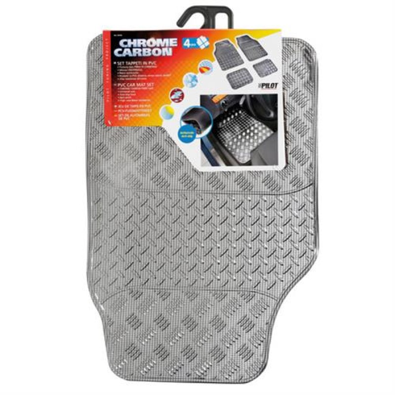Πατάκια Universal Λάστιχο Χρώμιο - Carbon 4τμχ 65x44cm + 40x33cm - Lampa - L2619.9 Πατάκια Universal Λάστιχο Χρώμιο - Carbon 4τμχ 65x44cm + 40x33cm - Lampa - L2619.9