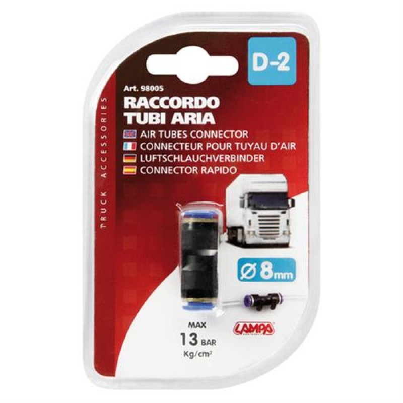 ΣΥΝΔΕΣΜΟΣ ΑΕΡΑ D-2 ΔΙΠΛΟΣ 8mm 13bar kg/cm - Lampa - L9800.5