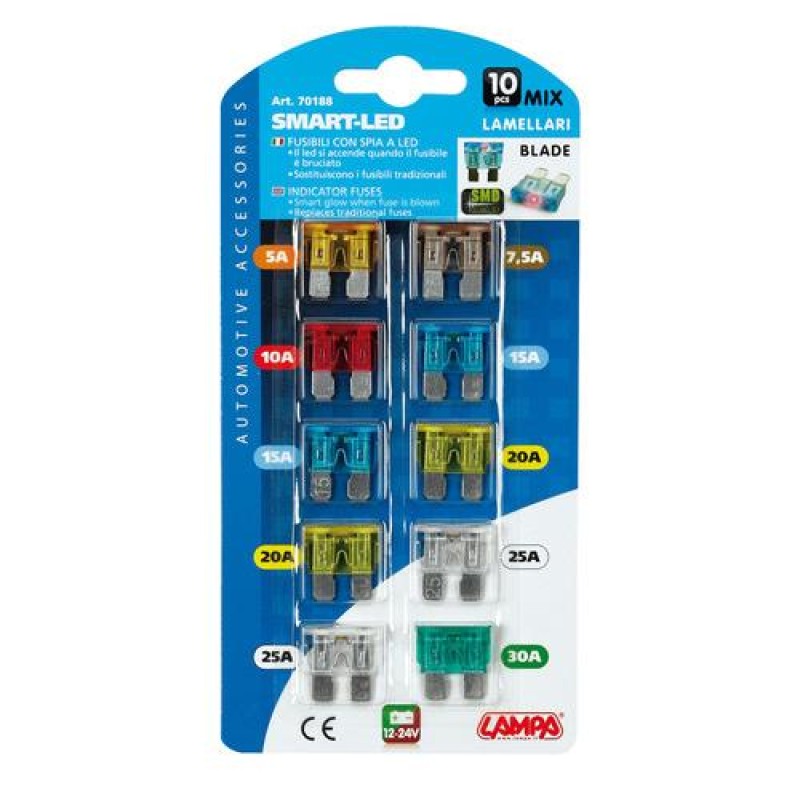 ΑΣΦΑΛΕΙΕΣ SMART-LED 12/24V MIX - 10 ΤΕΜ. - Lampa - 7018.8-LM